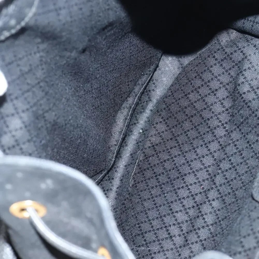 Gucci Bamboo Suede Leather Backpack Black